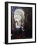 View of the Hall of Antiquities in the Louvre, 1832-null-Framed Giclee Print