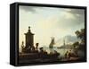 View of the Harbor at Genoa, 1773-Claude Joseph Vernet-Framed Stretched Canvas