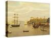 View of the Harbor by Johan Knutson, 1870, Finland 19th Century-null-Stretched Canvas