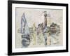 View of the Harbour at Les Sables-D'Olonne (Black Chalk with Watercolour on Tissue Paper-Paul Signac-Framed Giclee Print