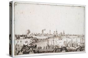 View of the Harbour of La Rochelle with Galleons Firing a Salute-Jacques Callot-Stretched Canvas