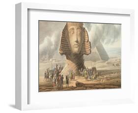 View of the Head of the Sphinx and the Pyramid of Khafre, circa 1790-Louis-Francois Cassas-Framed Giclee Print