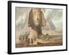 View of the Head of the Sphinx and the Pyramid of Khafre, circa 1790-Louis-Francois Cassas-Framed Giclee Print