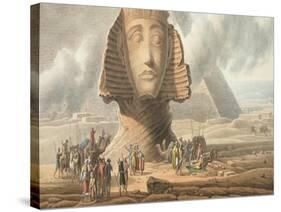 View of the Head of the Sphinx and the Pyramid of Khafre, circa 1790-Louis-Francois Cassas-Stretched Canvas