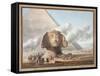 View of the head of the Sphinx and the Pyramid of Khafre, Giza, Egypt, c1790-Louis-Francois Cassas-Framed Stretched Canvas