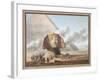 View of the head of the Sphinx and the Pyramid of Khafre, Giza, Egypt, c1790-Louis-Francois Cassas-Framed Giclee Print