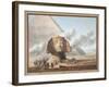 View of the head of the Sphinx and the Pyramid of Khafre, Giza, Egypt, c1790-Louis-Francois Cassas-Framed Giclee Print