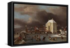 View of the Heiligewegspoort in Amsterdam-Jan van Kessel-Framed Stretched Canvas