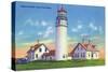 View of the Highland Lighthouse - Cape Cod, MA-Lantern Press-Stretched Canvas