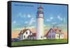 View of the Highland Lighthouse - Cape Cod, MA-Lantern Press-Framed Stretched Canvas