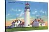 View of the Highland Lighthouse - Cape Cod, MA-Lantern Press-Stretched Canvas