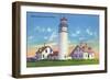 View of the Highland Lighthouse - Cape Cod, MA-Lantern Press-Framed Art Print