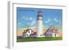 View of the Highland Lighthouse - Cape Cod, MA-Lantern Press-Framed Art Print