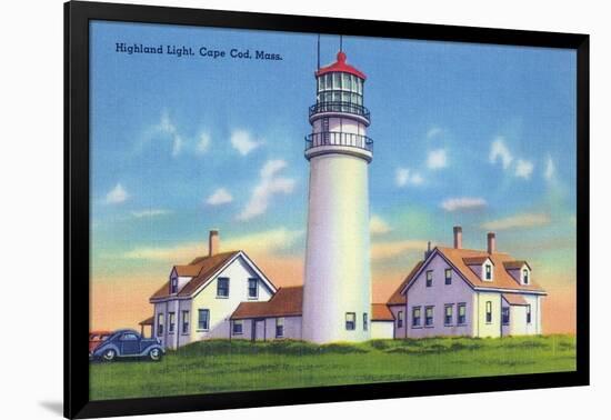 View of the Highland Lighthouse - Cape Cod, MA-Lantern Press-Framed Art Print