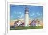 View of the Highland Lighthouse - Cape Cod, MA-Lantern Press-Framed Premium Giclee Print