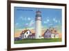 View of the Highland Lighthouse - Cape Cod, MA-Lantern Press-Framed Premium Giclee Print