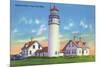 View of the Highland Lighthouse - Cape Cod, MA-Lantern Press-Mounted Premium Giclee Print