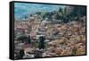 View of the Hill Town of Taormina, Sicily, Italy, Mediterranean, Europe-Martin Child-Framed Stretched Canvas