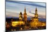 View of the Historic Centre of Dresden at Night, Saxony, Germany, Europe-Miles Ertman-Mounted Photographic Print