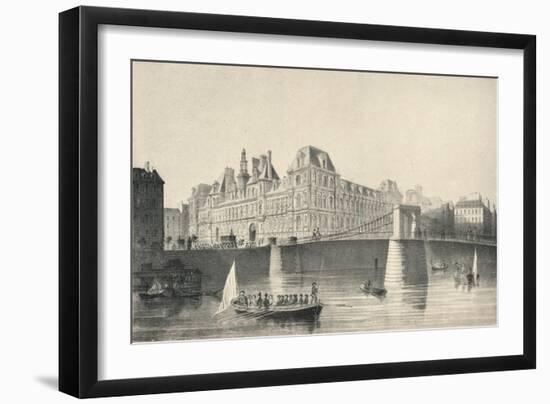 View of the Hotel De Ville and the Pont Darcole, 1915-JB Arnout-Framed Giclee Print