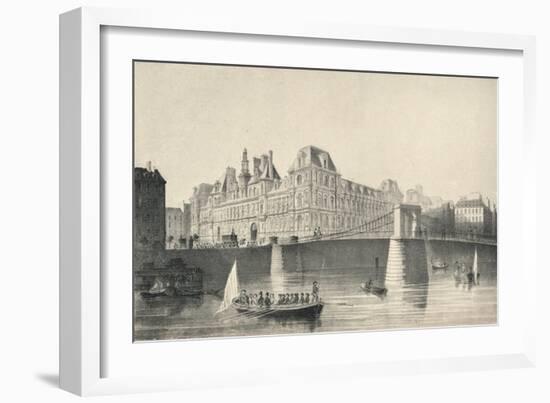 View of the Hotel De Ville and the Pont Darcole, 1915-JB Arnout-Framed Giclee Print