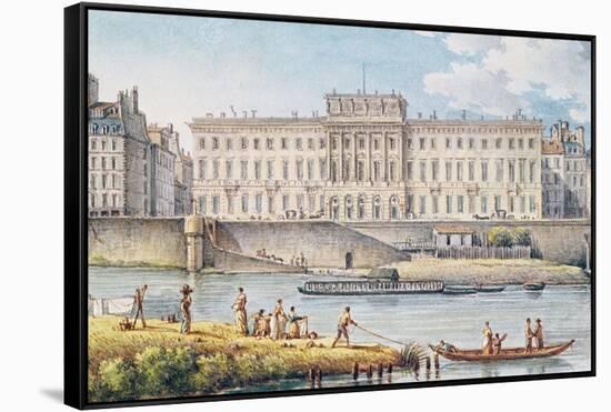 View of the Hotel Des Monnaies at the Confluence of the Two Branches of the Seine-Victor Jean Nicolle-Framed Stretched Canvas