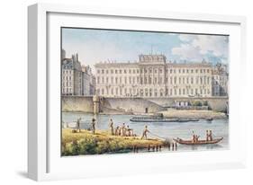 View of the Hotel Des Monnaies at the Confluence of the Two Branches of the Seine-Victor Jean Nicolle-Framed Giclee Print