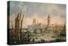 View of the Houses of Parliament from the River Thames-Richard Willis-Stretched Canvas