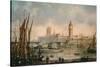 View of the Houses of Parliament from the River Thames-Richard Willis-Stretched Canvas