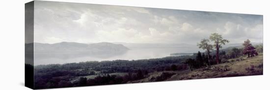 View of the Hudson Looking Across the Tappanzee-Albert Bierstadt-Stretched Canvas