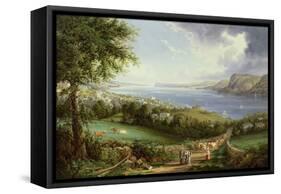 View of the Hudson River from Near Sing Sing, New York, C.1850-Robert The Younger Havell-Framed Stretched Canvas