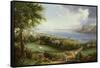 View of the Hudson River from Near Sing Sing, New York, C.1850-Robert The Younger Havell-Framed Stretched Canvas