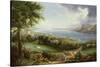 View of the Hudson River from Near Sing Sing, New York, C.1850-Robert The Younger Havell-Stretched Canvas