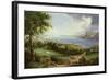 View of the Hudson River from Near Sing Sing, New York, C.1850-Robert The Younger Havell-Framed Giclee Print