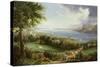 View of the Hudson River from Near Sing Sing, New York, C.1850-Robert The Younger Havell-Stretched Canvas