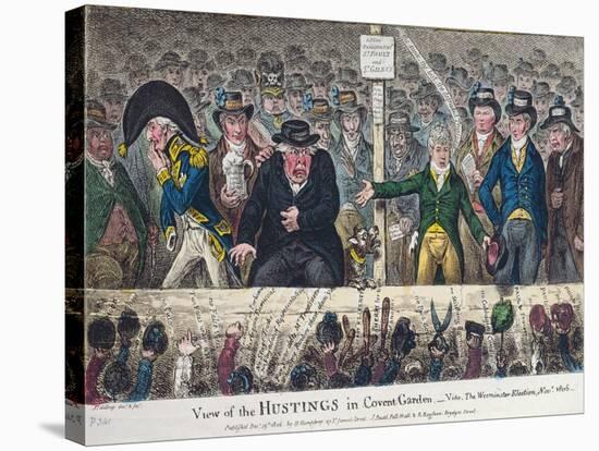 View of the Hustings in Covent Garden-James Gillray-Stretched Canvas