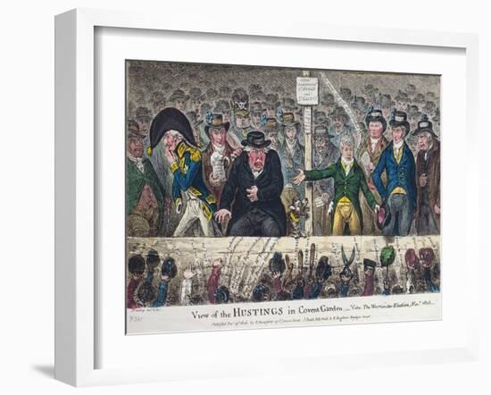 View of the Hustings in Covent Garden-James Gillray-Framed Giclee Print