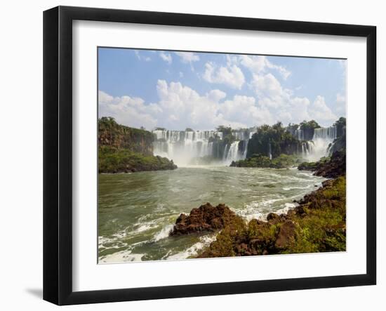 View of the Iguazu Falls, UNESCO World Heritage Site, Puerto Iguazu, Misiones, Argentina, South Ame-Karol Kozlowski-Framed Photographic Print