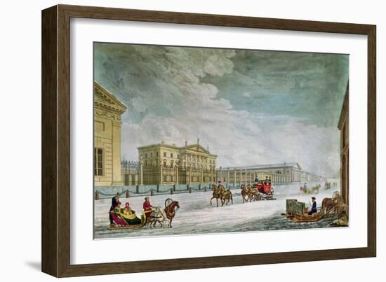 View of the Imperial Bank and the Shops at St. Petersburg-Mornay-Framed Giclee Print