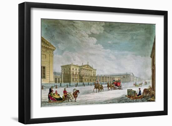 View of the Imperial Bank and the Shops at St. Petersburg-Mornay-Framed Giclee Print