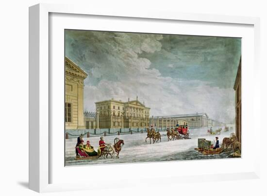 View of the Imperial Bank and the Shops at St. Petersburg-Mornay-Framed Giclee Print