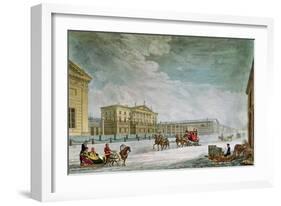 View of the Imperial Bank and the Shops at St. Petersburg-Mornay-Framed Giclee Print