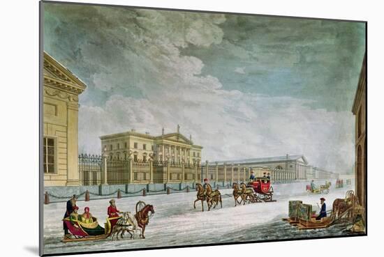 View of the Imperial Bank and the Shops at St. Petersburg-Mornay-Mounted Giclee Print