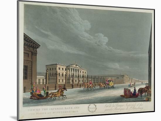 View of the Imperial Bank and the Shops at St. Petersburg-Mornay-Mounted Giclee Print