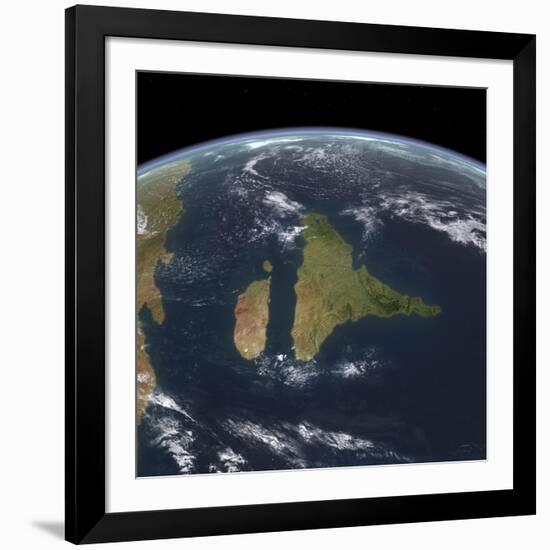 View of the Indian Subcontinent During the Late Cretaceous Period-null-Framed Art Print