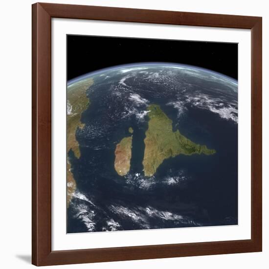 View of the Indian Subcontinent During the Late Cretaceous Period-null-Framed Art Print