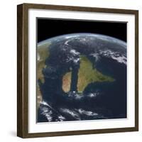 View of the Indian Subcontinent During the Late Cretaceous Period-null-Framed Art Print