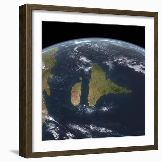 View of the Indian Subcontinent During the Late Cretaceous Period-null-Framed Art Print