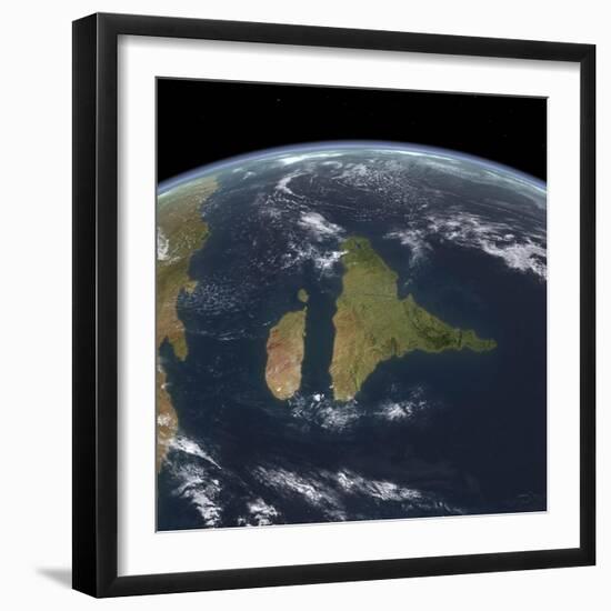 View of the Indian Subcontinent During the Late Cretaceous Period-null-Framed Art Print