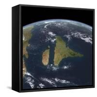 View of the Indian Subcontinent During the Late Cretaceous Period-null-Framed Stretched Canvas